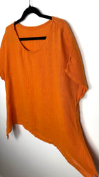 Burnt orange cotton short sleeved oversized top at Blue Sparrow Shop 