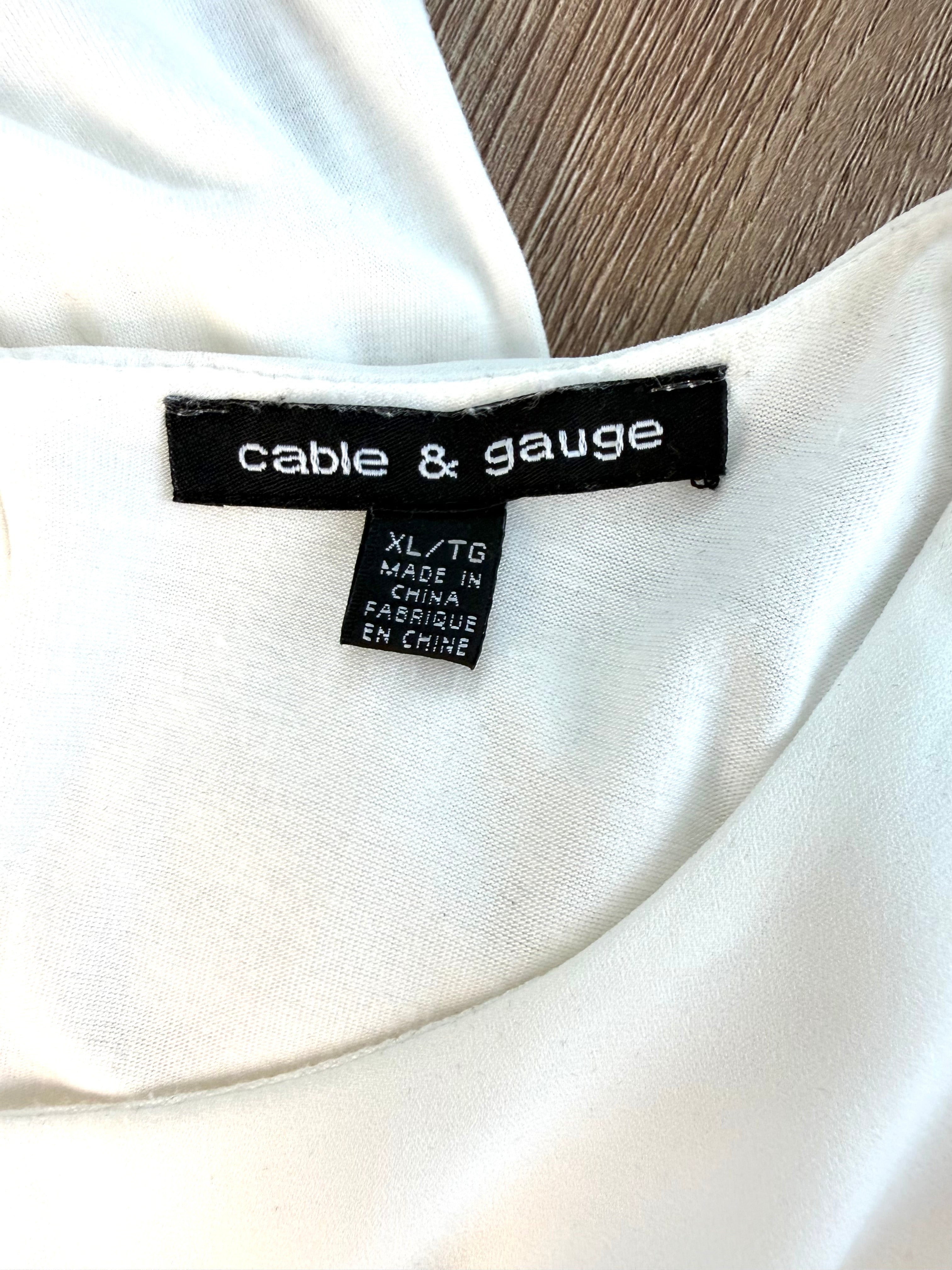 Cable & Gauge XL women’s tunic label white layered summer top made in china 