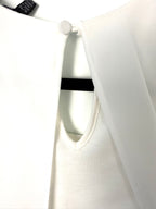 Cable & Gauge layered tunic back button detail white sleeveless blouse XL