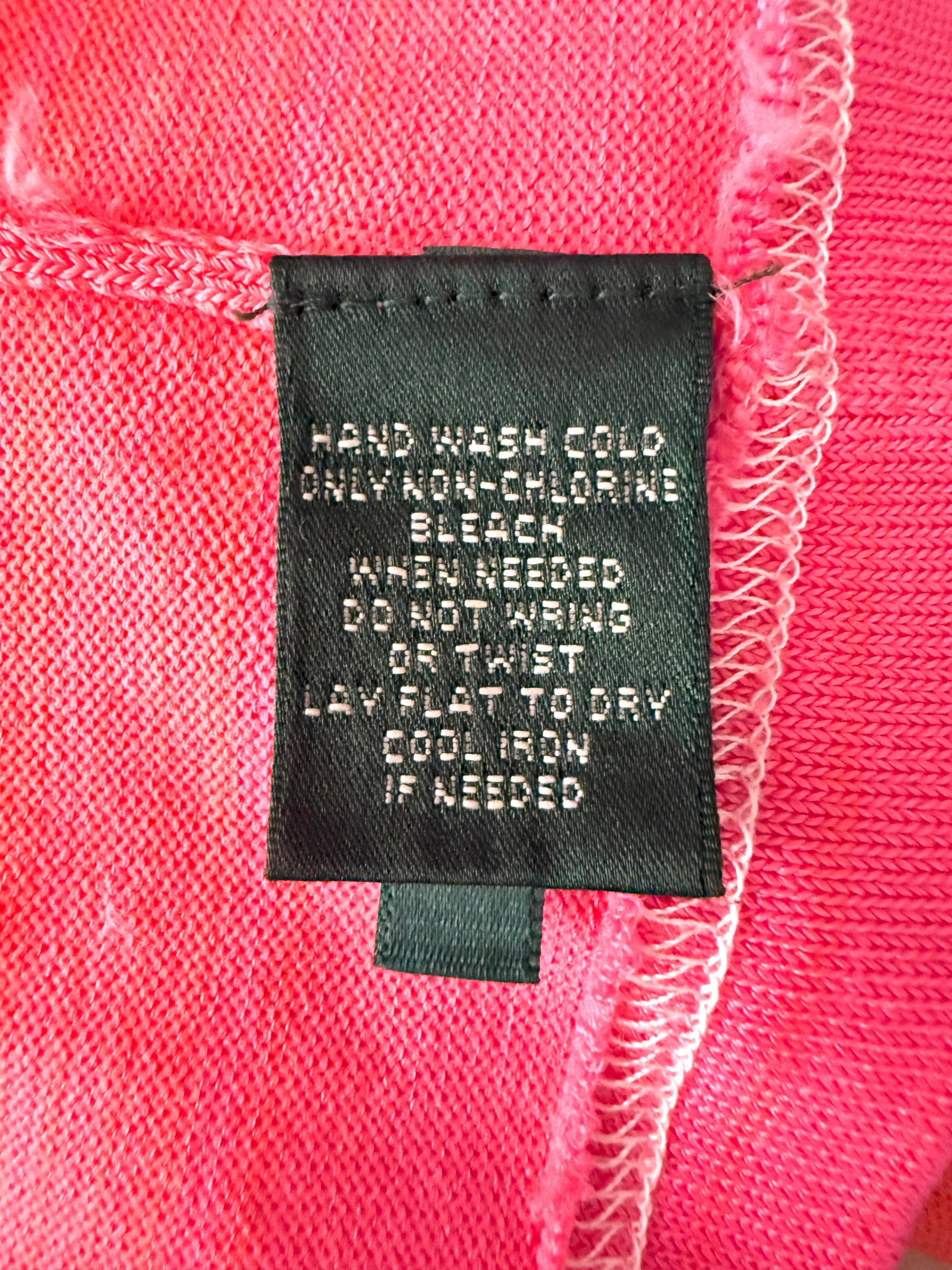 Care tag on Vintage Ralph Lauren knit ombre dress 