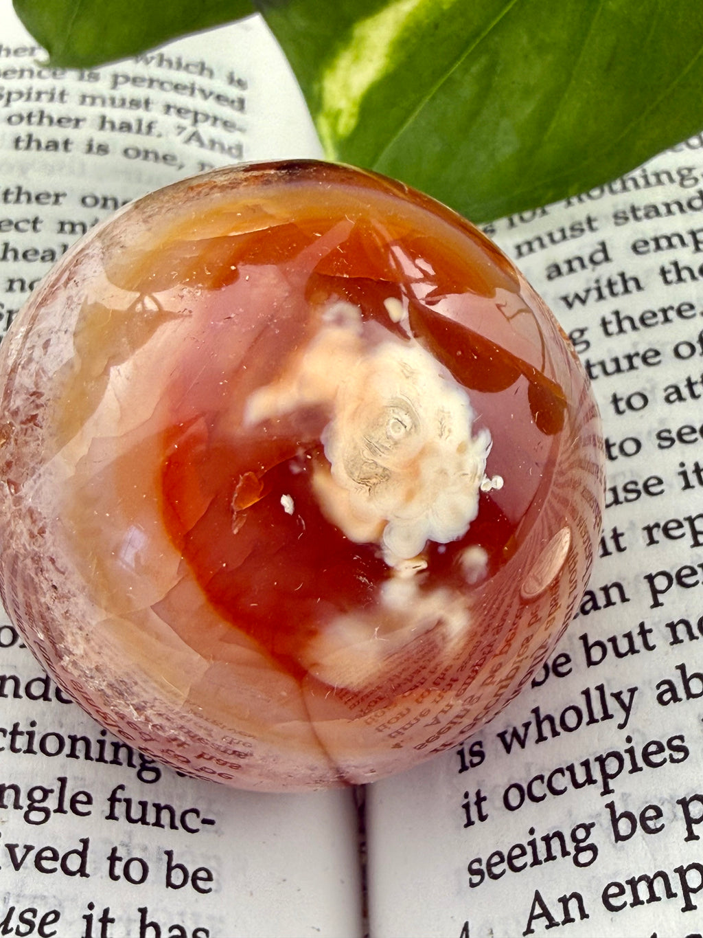 Up close carnelian sphere 