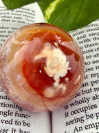 Up close carnelian sphere 