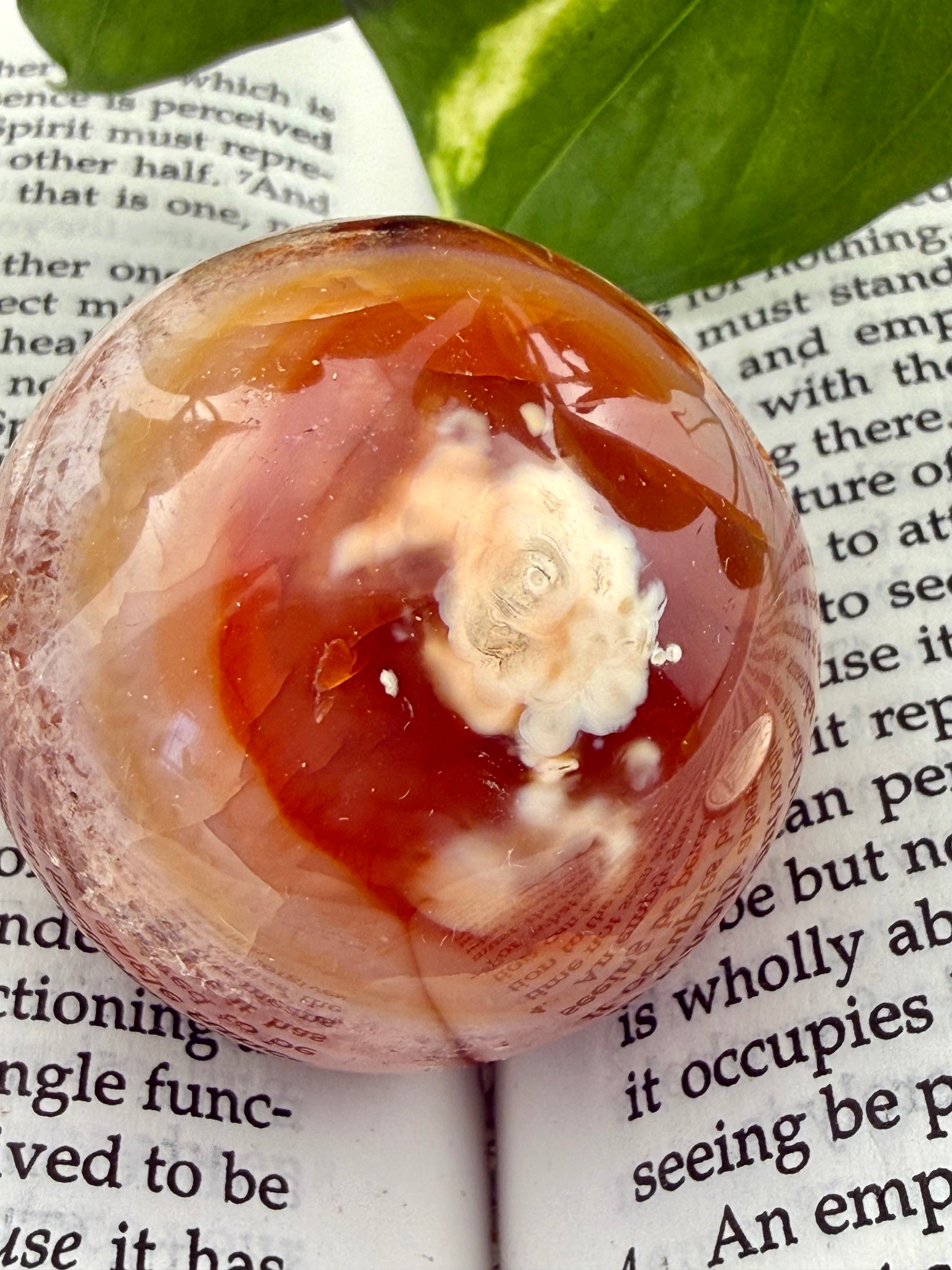 Up close carnelian sphere 