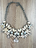 Champagne Floral Statement Necklace 