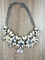 Champagne Floral Statement Necklace 