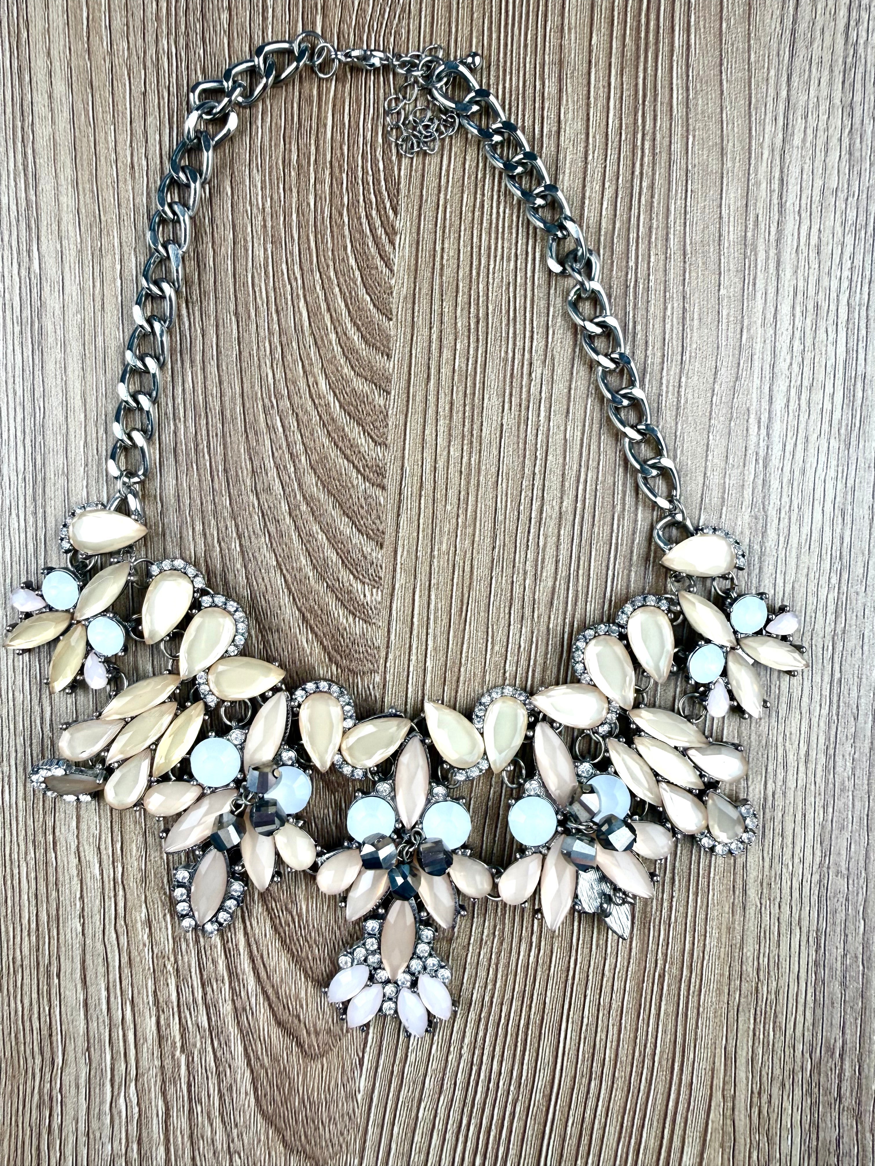 Champagne Floral Statement Necklace 