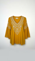 Chelsea & Theodore Embroidered Boho Blouse | Size XL at Blue Sparrow Shop