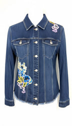 Chico’s Embroidered Denim Jacket | Size L at Blue Sparrow Shop 
