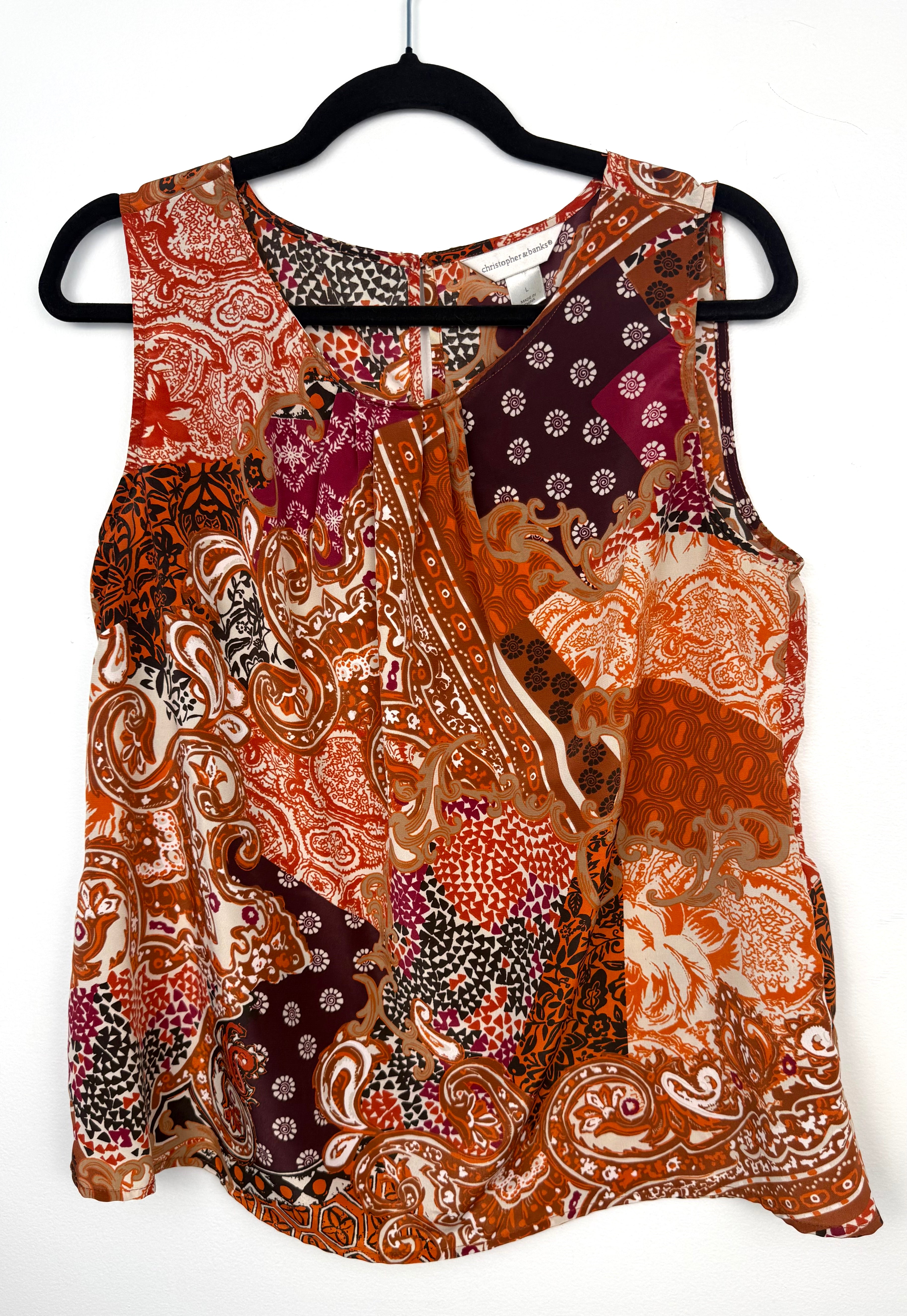 Christopher & Banks Bohemian Sleeveless Top on hanger