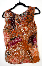 back of Christopher & Banks Bohemian Sleeveless Top on hanger