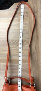 Clarks Orange Pebbled Leather Shoulder Bag measuring approx22" adjustable strap when extended 