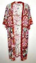 Cleo Botanical Print Long Kimono | One Size at Blue Sparrow Shop