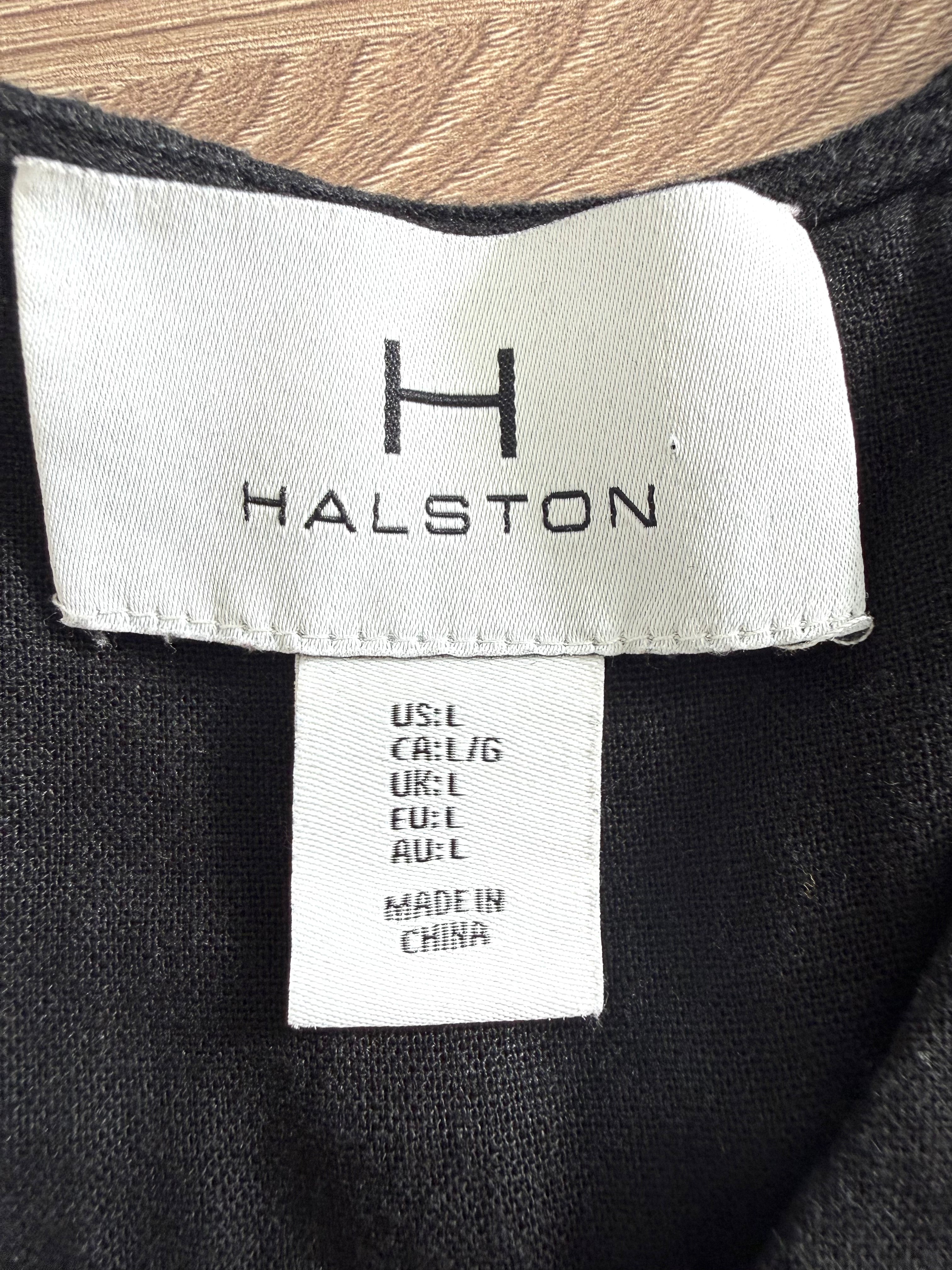 Halston size L dress label close up
