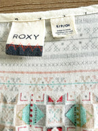 Roxy size small S brand tag close up