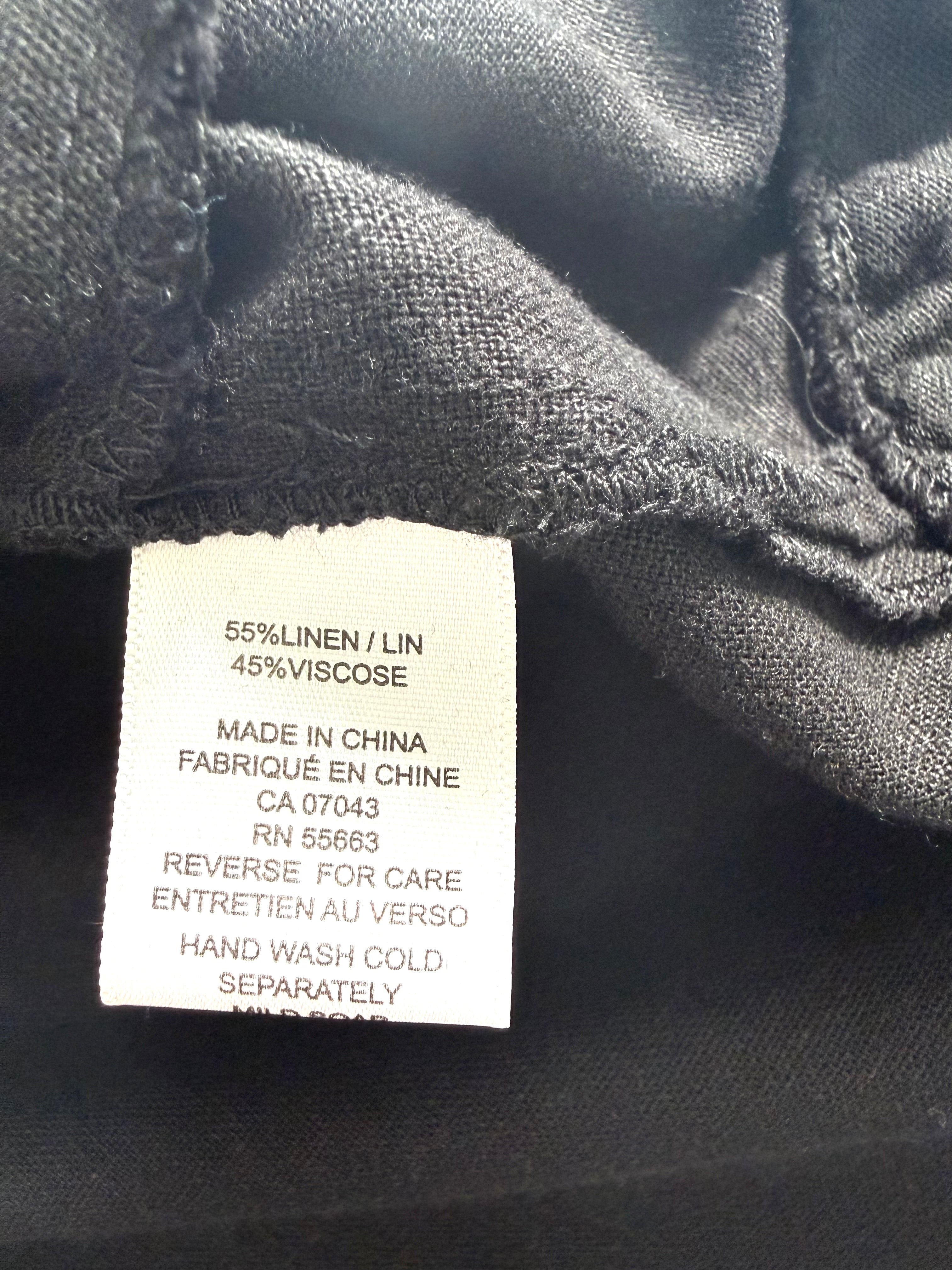 Halston dress fabric tag 55 percent linen 45 percent viscose