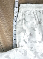 Club Monaco white burnout shirt dress with brocade pattern  sleeve measures 10"