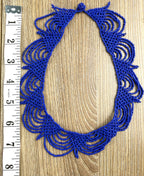 Cobalt Blue Seed Bead Statement Collar Necklace  measuring approx 16" 