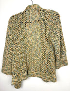 Cottagecore Handmade Crochet Cardigan in earth tones back view
