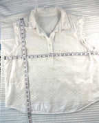 Cotton White Eyelet Top | Size M at Blue Sparrow Shop measuring 44" bust and 23" shoulder to hem 