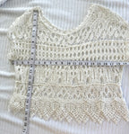 Crochet Boho Layering Top | One Size at Blue Sparrow Shop measuring 38" bust and 18" length