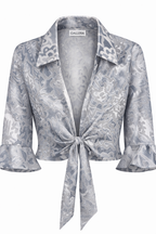 Cropped Chiffon Bolero Jacket | Size L at Blue Sparrow Shop
