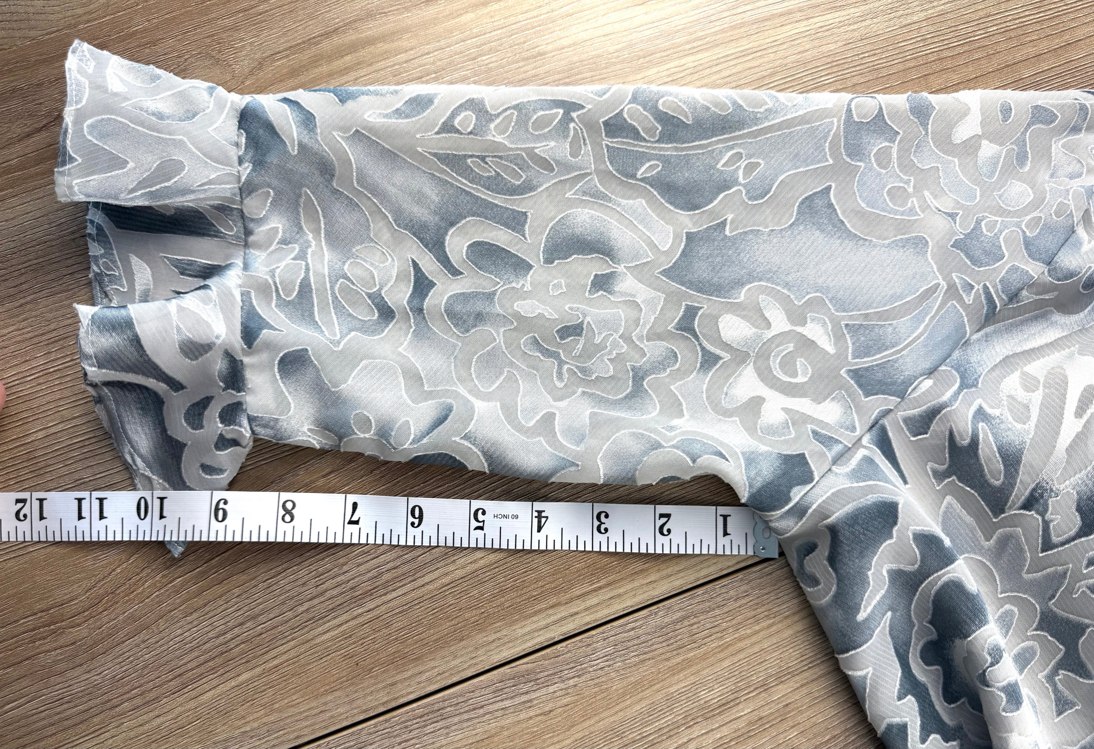 Cropped Chiffon Bolero Jacket measuring 10" sleeve 