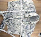Cropped Chiffon Bolero Jacket measuring 18" shoulder to hem and 44" bust