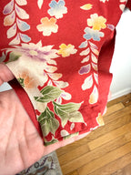 Crotch area of red floral Zara Long Sleeved jumpsuit/one piece/ bodysuit 
