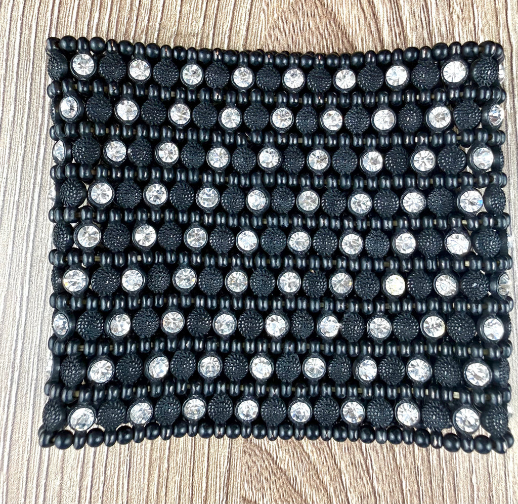Crystal Rhinestone Wide Cuff Bracelet at Blue Sparrow Shop 