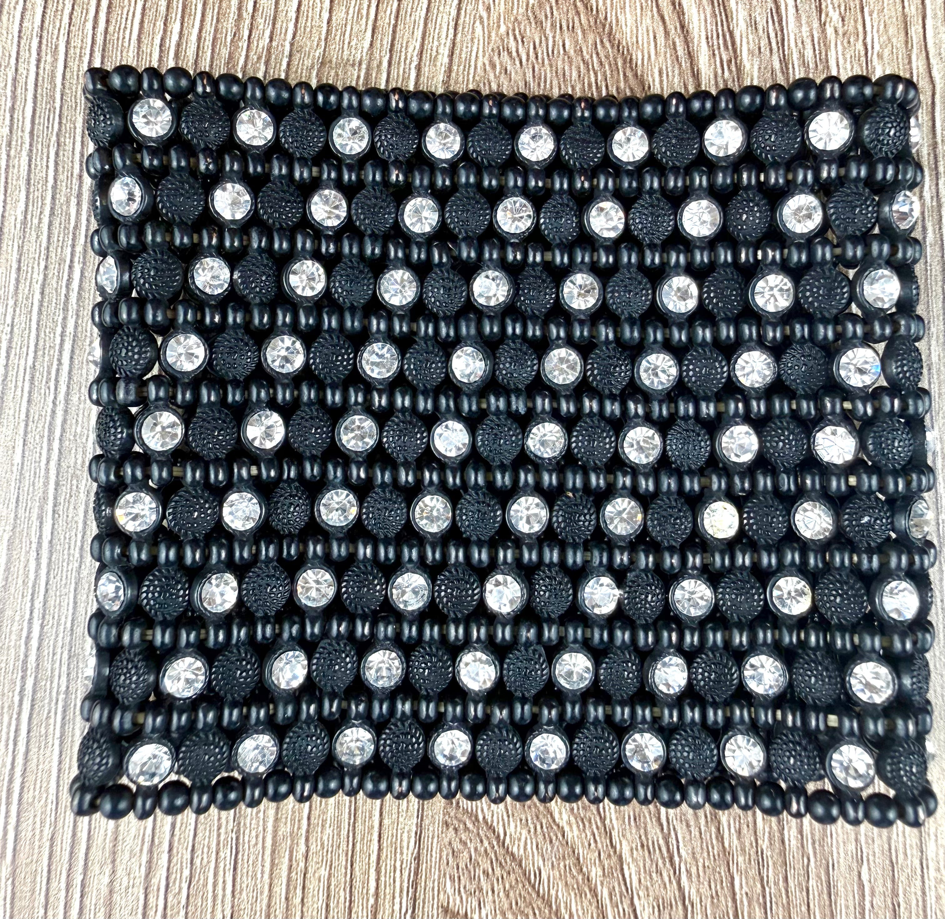 Crystal Rhinestone Wide Cuff Bracelet at Blue Sparrow Shop 