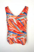 DEX Colourful Abstract Print Top | Size 2X at Blue Sparrow Shop on white background
