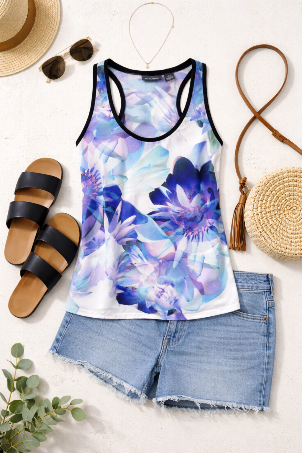DKNY Floral Racerback Top at Blue Sparrow Shop lifestyle photo 