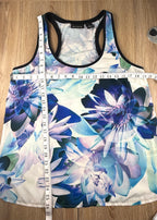 DKNY Jeans Floral Tank Top measuring 38" bust and 26" shoulder to hem