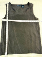 Daniel Hechter 100% Silk Black Tank Top | French Designer Silk Scoop Neck Tank Size M at Blue Sparrow Shop measuring 36' bust and 25' shoulder to hem 