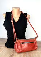 Derek Alexander Leather Crossbody Bag  resale on mannequin 