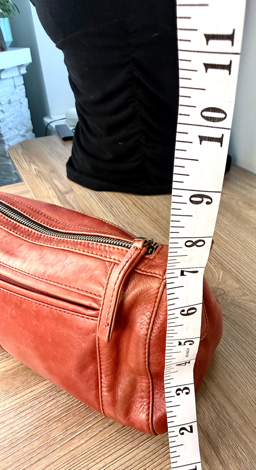 Derek Alexander Leather Crossbody Bag measuring approx 7" deep