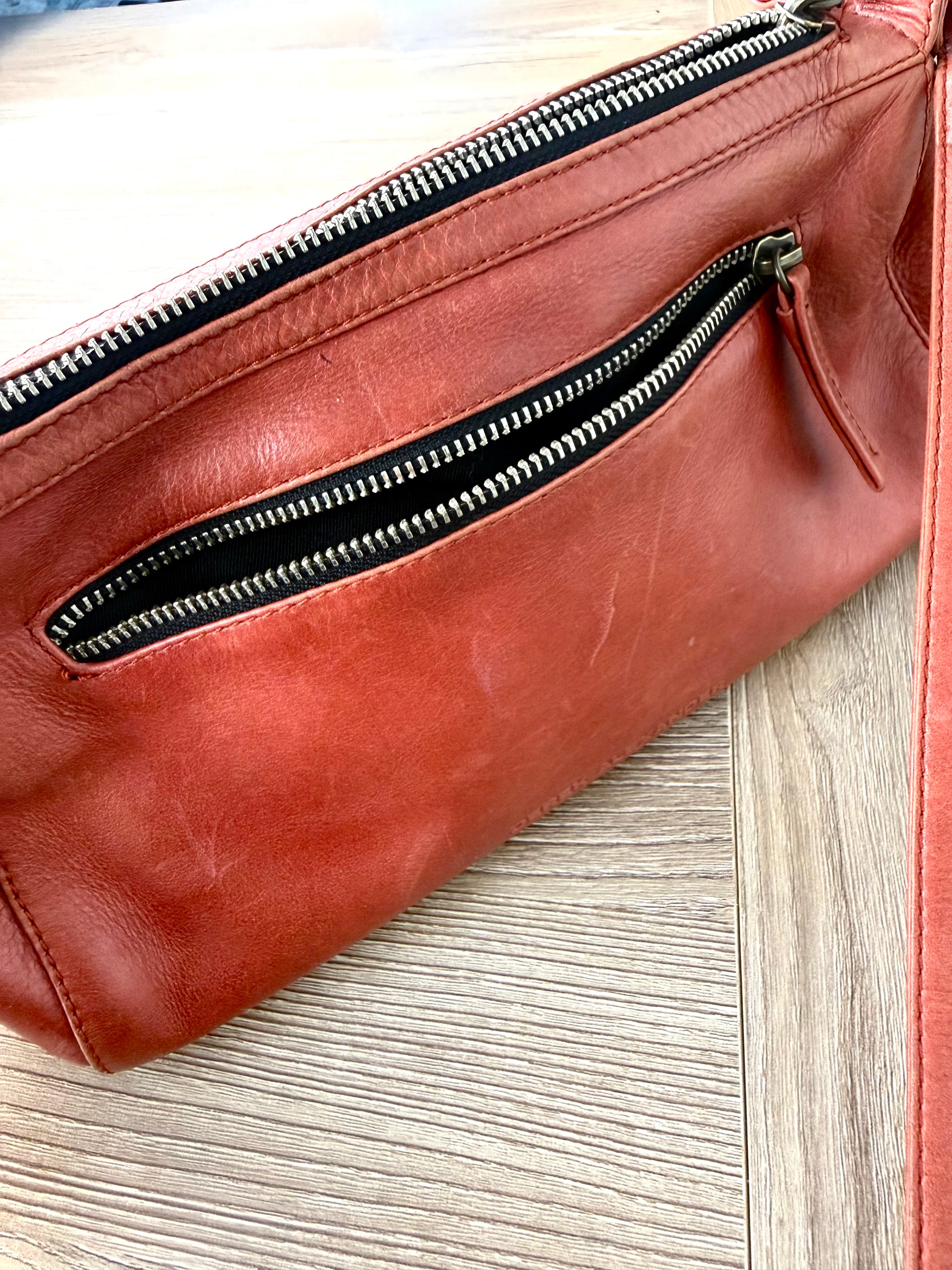 Derek Alexander Leather Crossbody Bag  side pocket other sid e