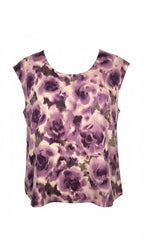 Desie® Made in France — Purple Watercolour Floral Blouse | Size L  at Blue Sparrow Shop