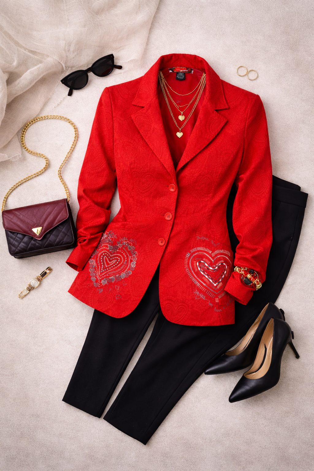 Desigual Heart Jacket at Blue Sparrow Shop shown lifestyle photo 