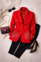 Desigual Heart Jacket at Blue Sparrow Shop shown lifestyle photo 