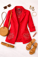 Desigual Heart Jacket at Blue Sparrow Shop shown lifestyle photo  2