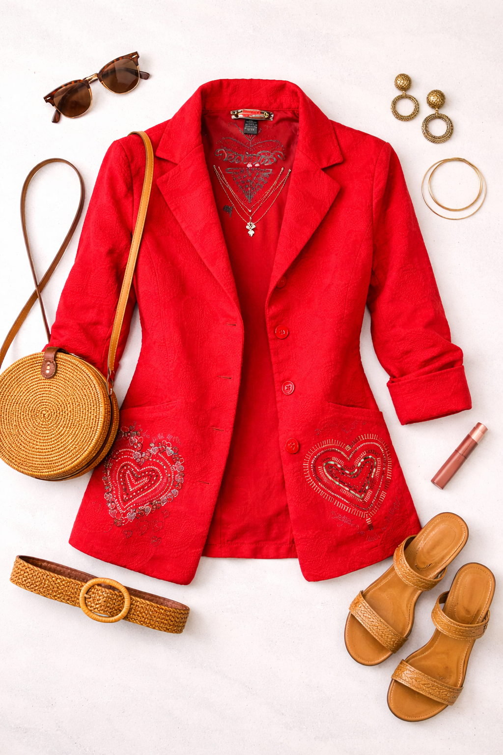 Desigual Heart Jacket at Blue Sparrow Shop shown lifestyle photo  2