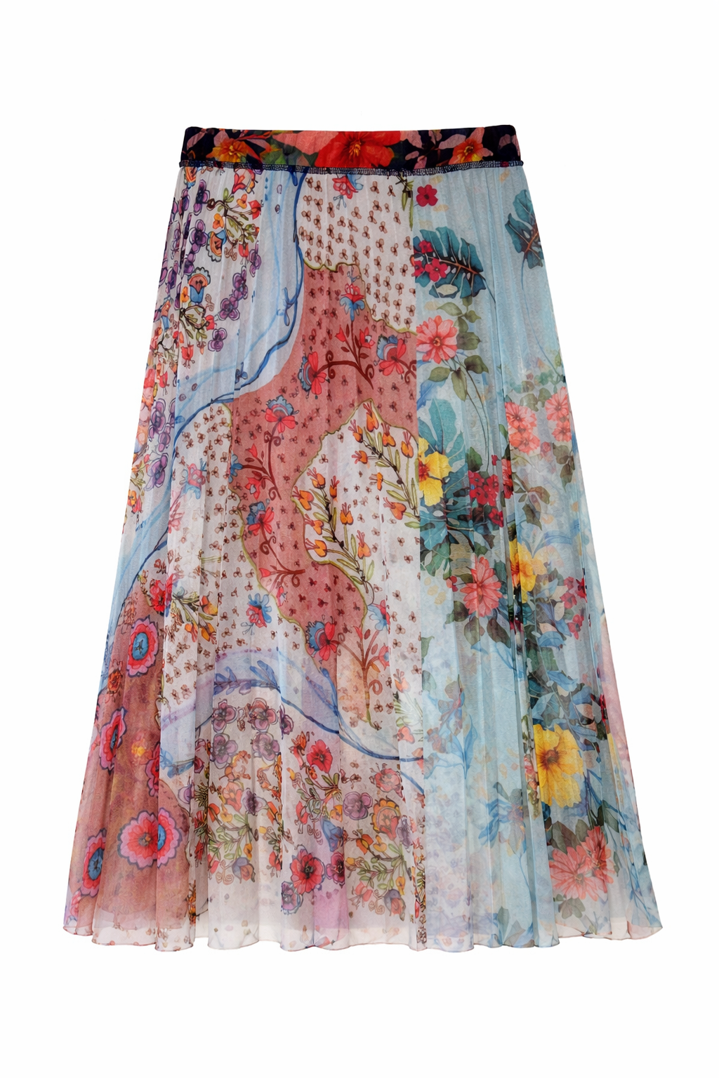 Desigual Patchwork Skirt at Blue Sparrow Shop back pattern 