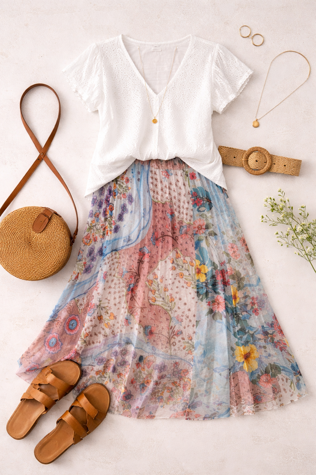Desigual Patchwork Skirt at Blue Sparrow Shop lifestyle photo showing back of skirt