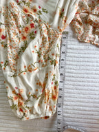 Dex Smocked Waist Romantic Midi Dress | Size L at Blue Sparrow Shop measuring 11" sleeve