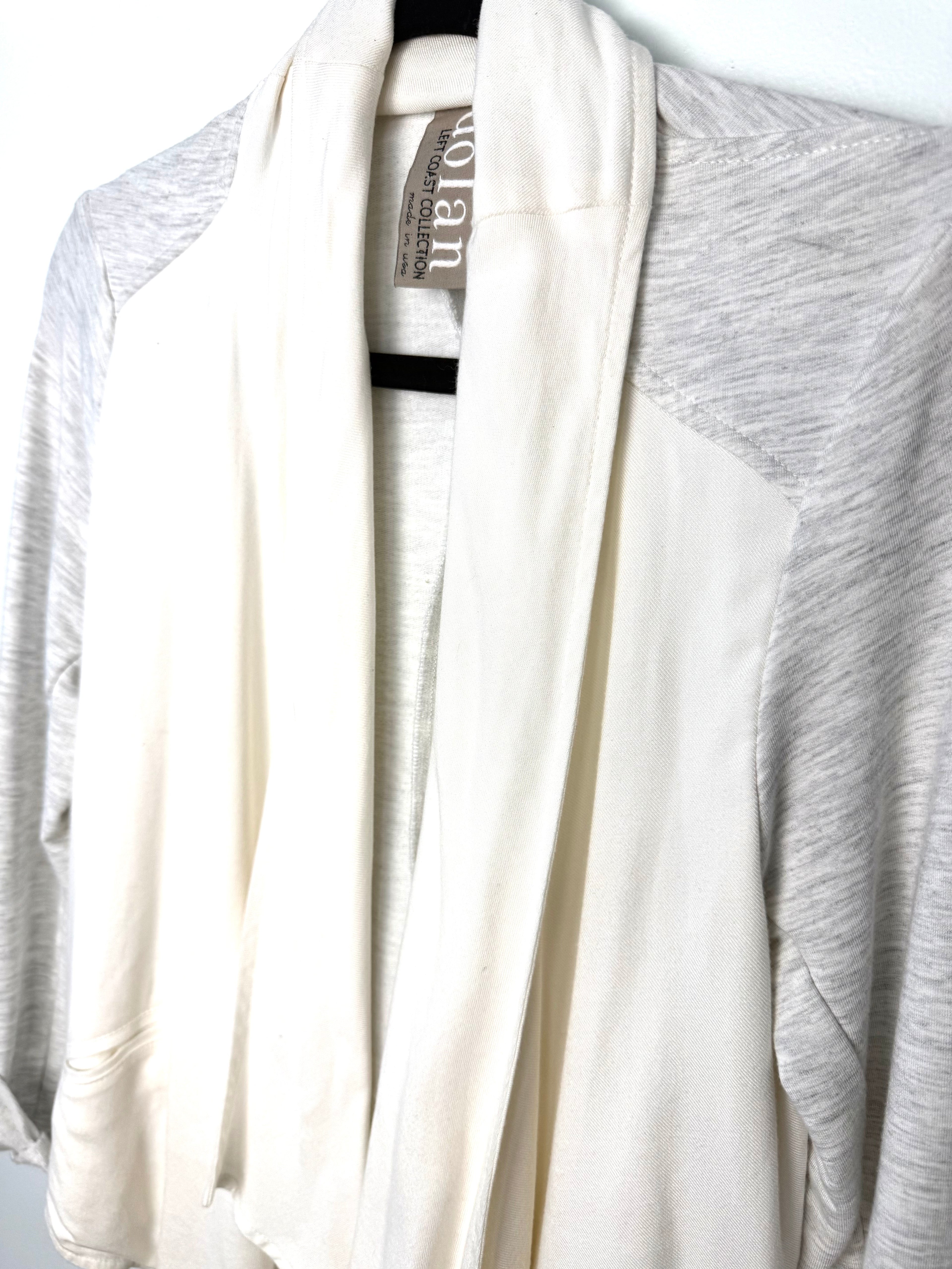 Dolce Vita open front cardigan shawl collar detail