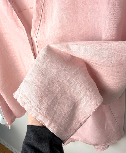 EDIN Expect the Unexpected 100% linen oversized shirt Made in Italy cuff detail 