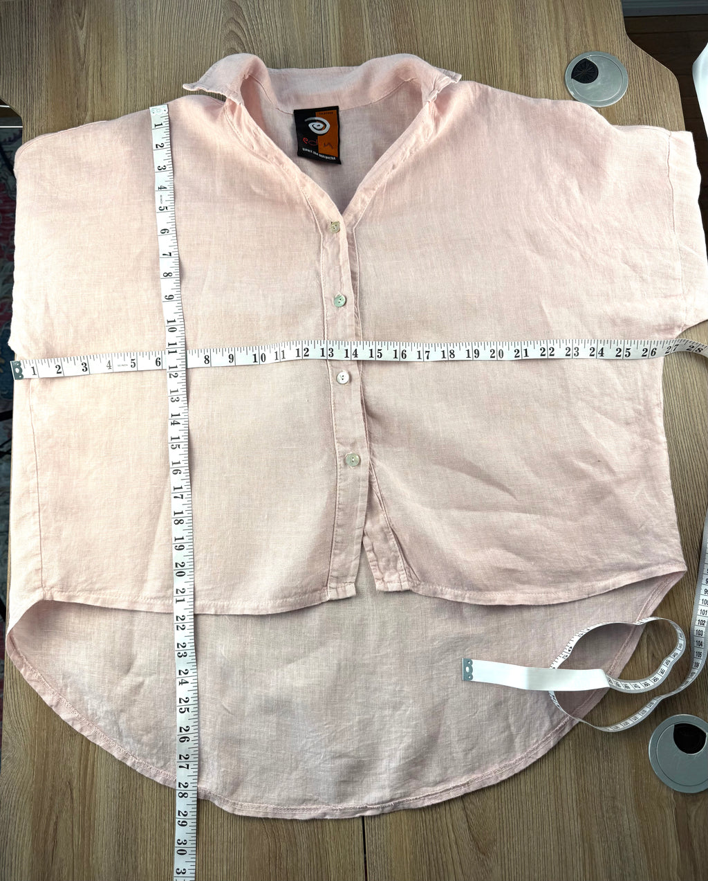 EDIN Expect the Unexpected 100% linen oversized shirt Made in Italy measuring 52" bust and 21"-28" shoulder to hem 