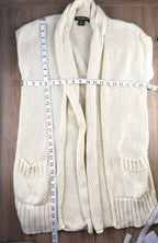 Eddie Bauer Linen Cotton Knit Cardigan Vest measuring 38" bust and 31" shoulder to hem 