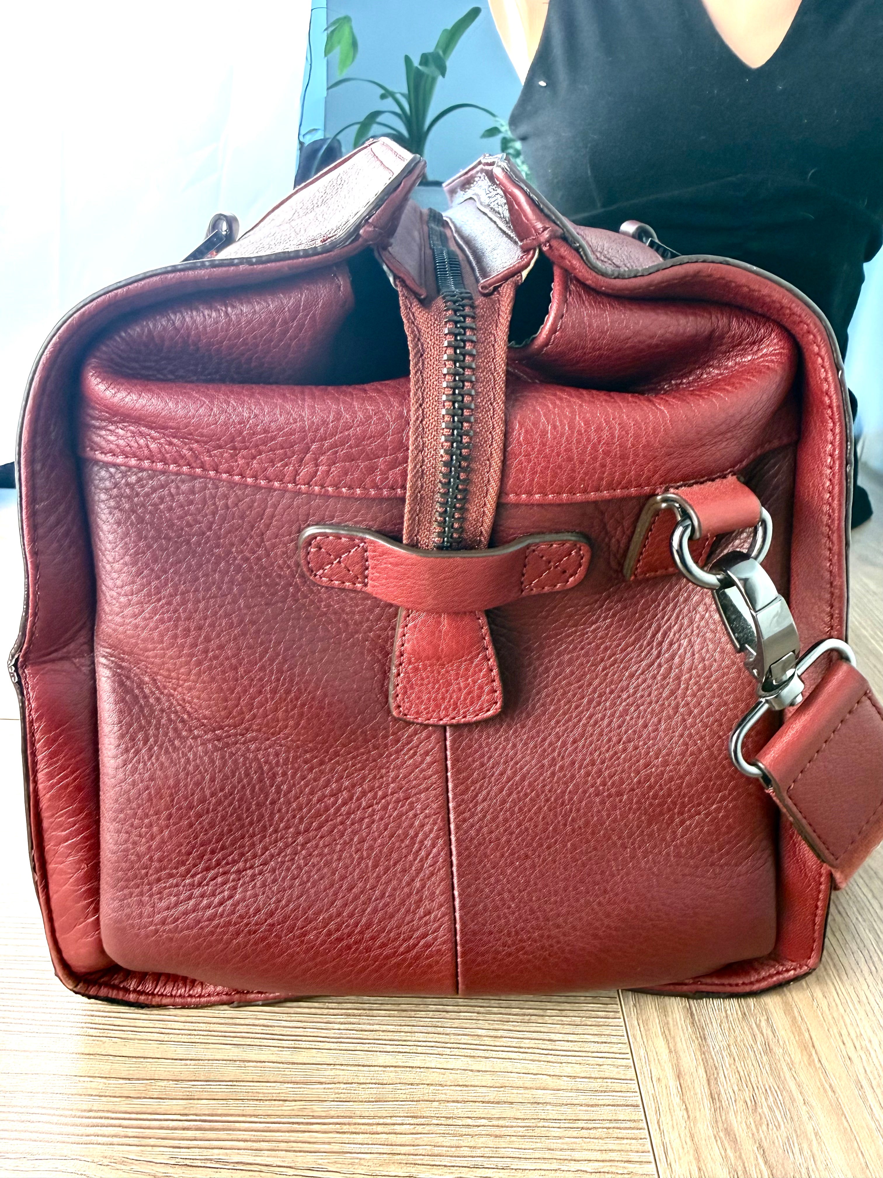End view Ted Baker London Leather Duffle Bag